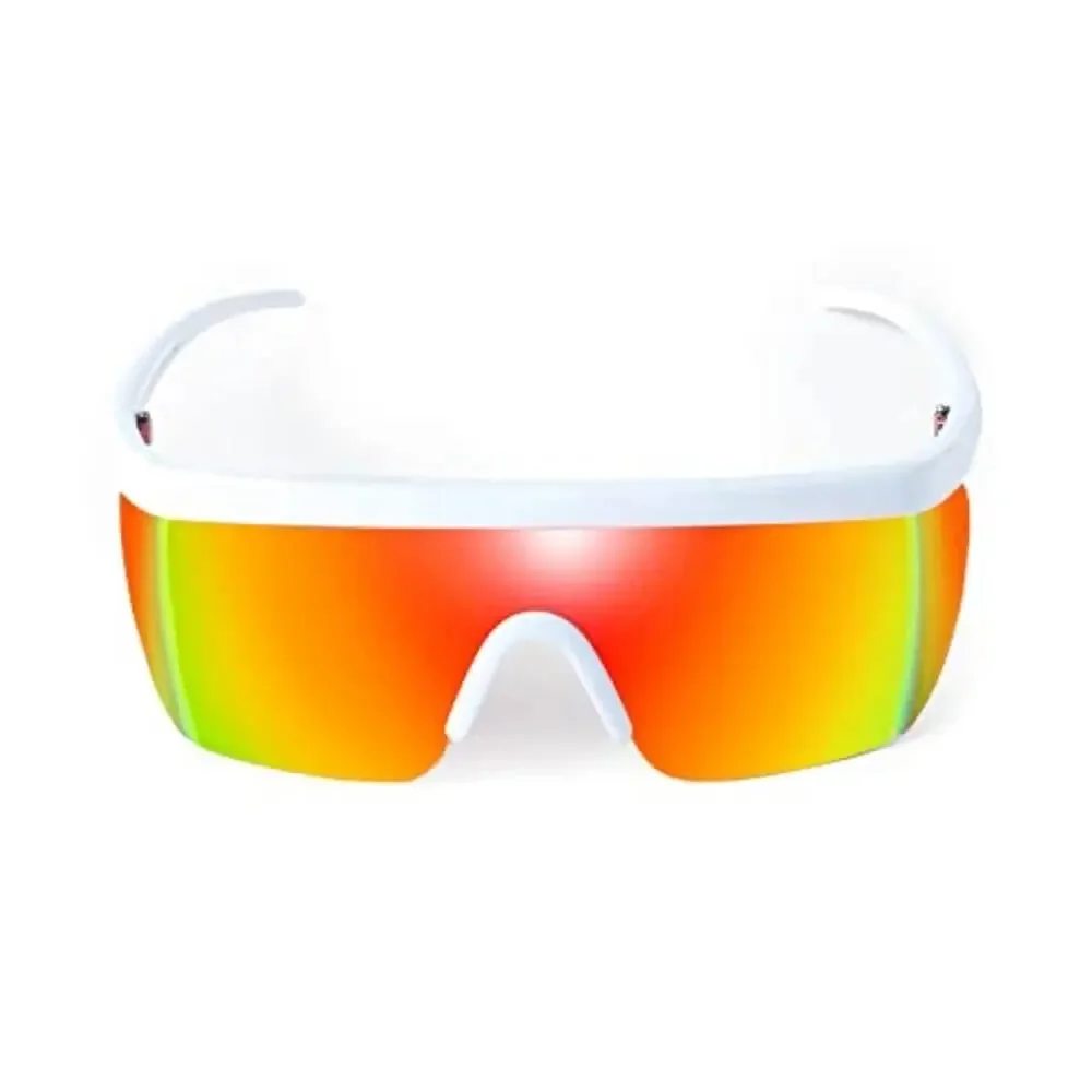 NWT Tipsy Elves Miami Ice White Polarized Sunglasses Mirrorized Retro Sporty Ski